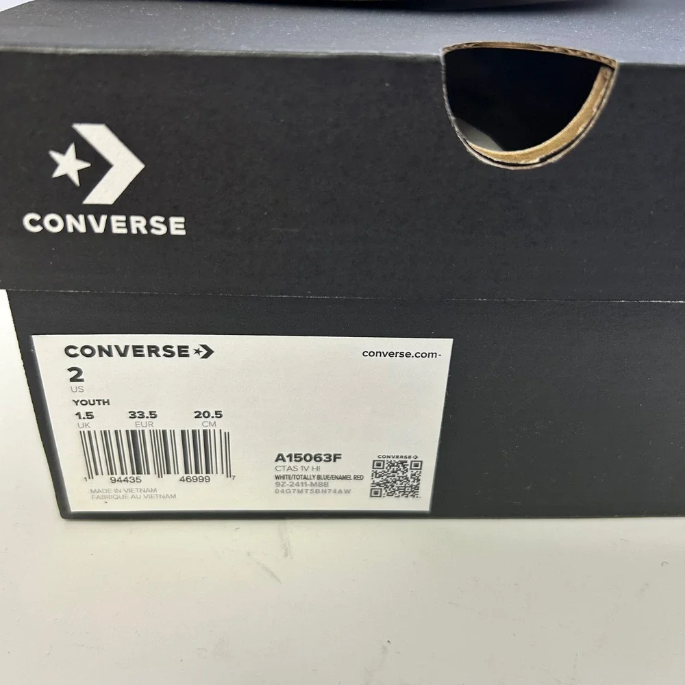 Converse‎ Chuck Taylor All Star Dinoverse Kids High Top Shoes Size 2 White